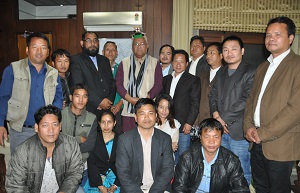 The Governor of Arunachal Pradesh Shri PB Acharya with members of BJP Minority Morcha in the Siang Room at Raj Bhavan Itanagar on 1st February 2017.